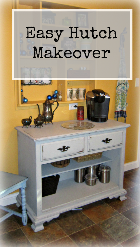 It's so easy to convert a dining room hutch into a gorgeous kitchen coffee buffet!