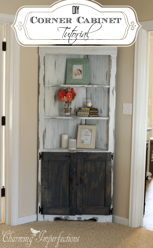 Every home has one: that small corner that’s impossible to furnish or decorate. If you are out of ideas for your awkward corner, look no further than this tutorial on how to make a beautiful Corner Cabinet, which sports function and style!