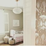 This adorable nursery by @pencilandpaperco makes me want to have a little girl next time around! So precious! Can't wait to see the full reveal.