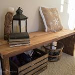 Our cozy little entryway bench got a subtle hint of Christmas decor :) #christmas #christmas2015 #rustic #rusticchristmas #neutralchristmas #neutral #frugalchristmas #frugal #diy #diyblog #simplechristmas #simplify #meaningfulchristmas #naturaldecor